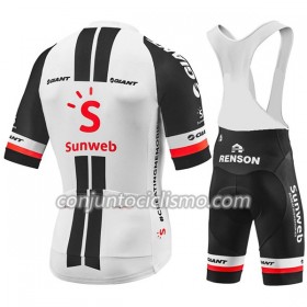 Conjunto Maillot + Culotte Corto con tirantes 2018 Team Sunweb N001